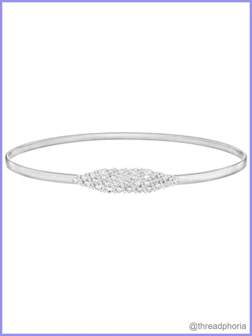 Women's Elastic Metal Skinny Belt with Rhinestone Crystal Detail for Dresses